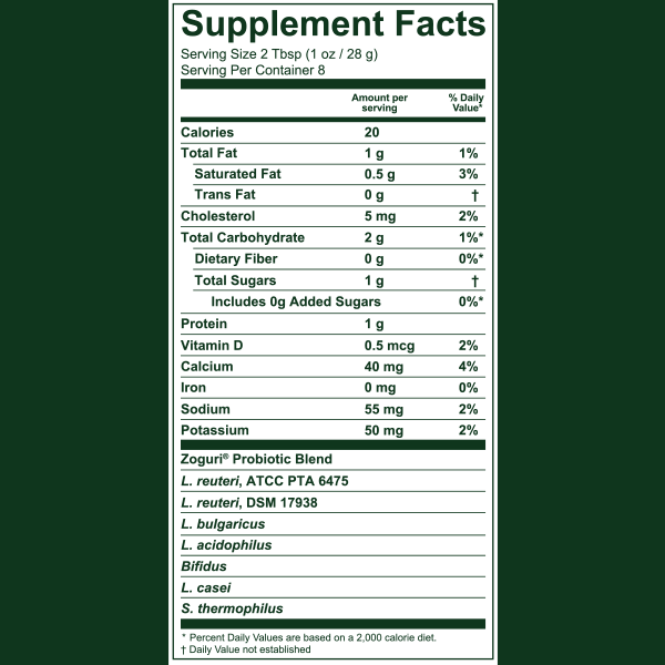 Zoguri - L. Reuteri Yogurt-Based Probiotic Supplement